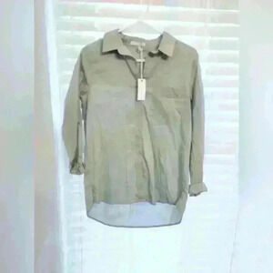 NWT BeCool women's button down mint green top, sz S, $25